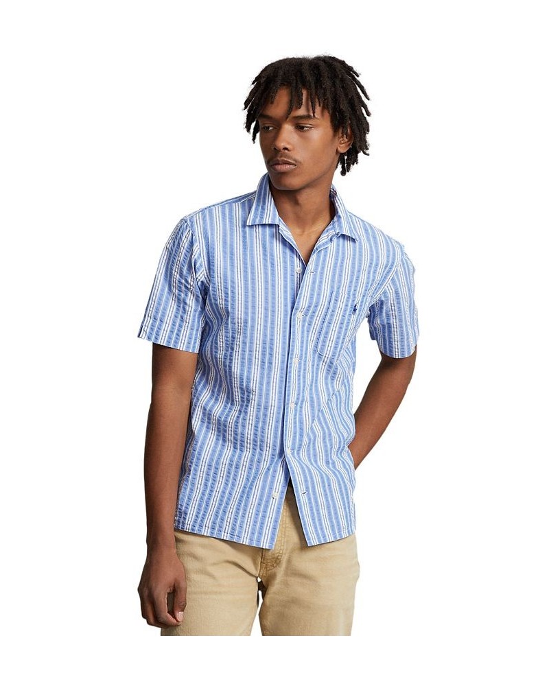 Men's Classic-Fit Seersucker Camp Shirt Multi $64.80 Shirts