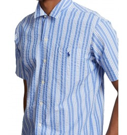 Men's Classic-Fit Seersucker Camp Shirt Multi $64.80 Shirts