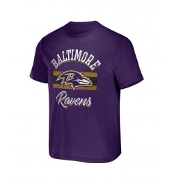 Men's NFL x Darius Rucker Collection by Purple Baltimore Ravens Stripe T-shirt $19.50 T-Shirts