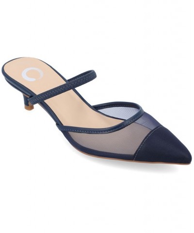 Women's Allana Mesh Heels Blue $48.00 Shoes