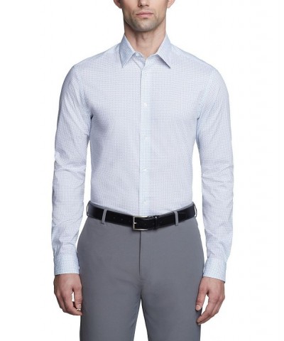 Men's Steel Plus Slim Fit Stretch Wrinkle Free Dress Shirt Blue $23.63 Dress Shirts