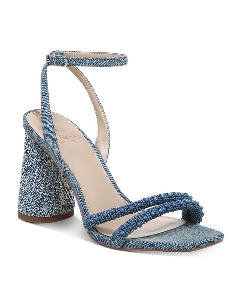 Women's Kia Beaded Strappy Dress Sandals Blue $38.16 Shoes