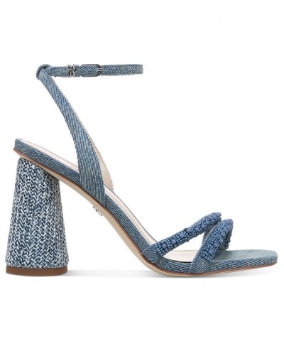 Women's Kia Beaded Strappy Dress Sandals Blue $38.16 Shoes