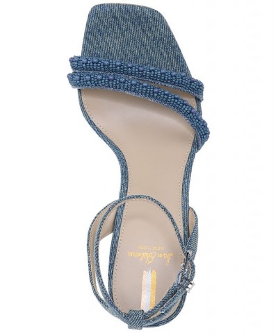 Women's Kia Beaded Strappy Dress Sandals Blue $38.16 Shoes