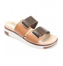 Women's Ashanti Contrast Sandals Tan/Beige $53.99 Shoes