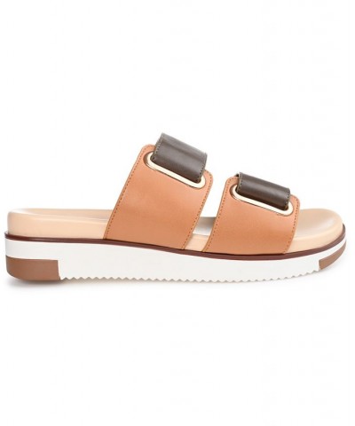 Women's Ashanti Contrast Sandals Tan/Beige $53.99 Shoes