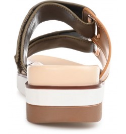 Women's Ashanti Contrast Sandals Tan/Beige $53.99 Shoes