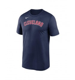 Men's Navy Cleveland Guardians Wordmark Legend Performance Big and Tall T-shirt $21.50 T-Shirts