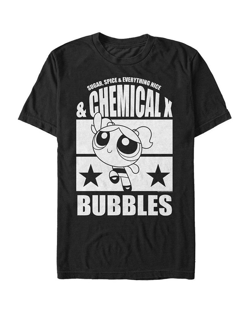 Men's Powerpuff Girls Bubbles Short Sleeve T- shirt Black $16.10 T-Shirts