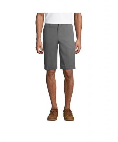 School Uniform Men's Plain Front Blend Chino Shorts Gray $29.97 Shorts