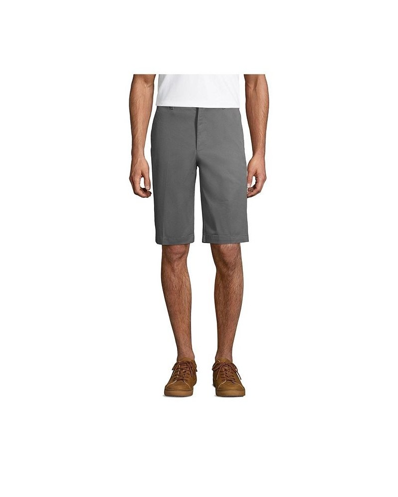 School Uniform Men's Plain Front Blend Chino Shorts Gray $29.97 Shorts