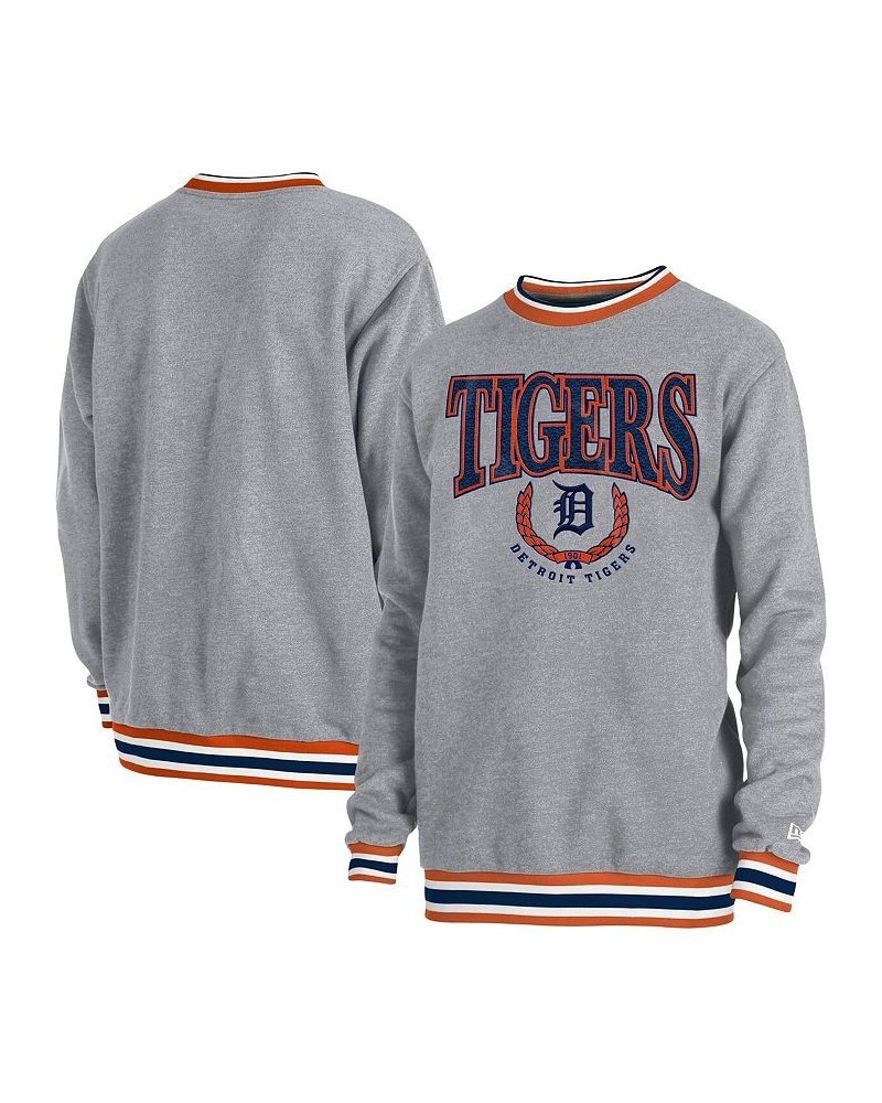 Men's Heather Gray Detroit Tigers Throwback Classic Pullover Sweatshirt $40.50 Sweatshirt