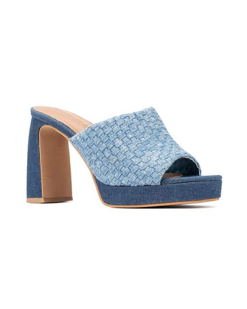 Women's Imana 2 Platform Sandals Blue $47.28 Shoes