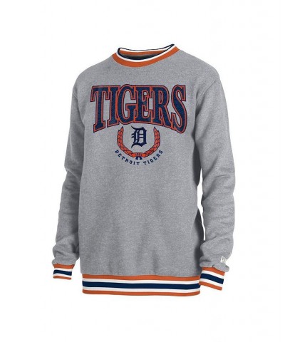 Men's Heather Gray Detroit Tigers Throwback Classic Pullover Sweatshirt $40.50 Sweatshirt