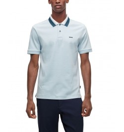 BOSS Men's Color-Blocked Collar Regular-Fit Polo Shirt Blue $53.76 Polo Shirts