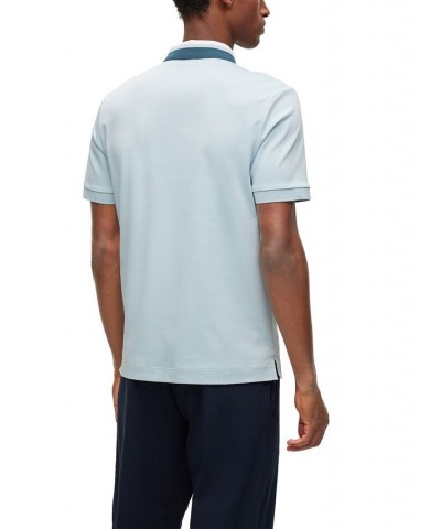 BOSS Men's Color-Blocked Collar Regular-Fit Polo Shirt Blue $53.76 Polo Shirts