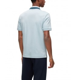 BOSS Men's Color-Blocked Collar Regular-Fit Polo Shirt Blue $53.76 Polo Shirts