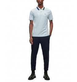 BOSS Men's Color-Blocked Collar Regular-Fit Polo Shirt Blue $53.76 Polo Shirts