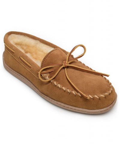 Men's Sheepskin Hardsole Moccasin Slippers Tan/Beige $39.88 Shoes