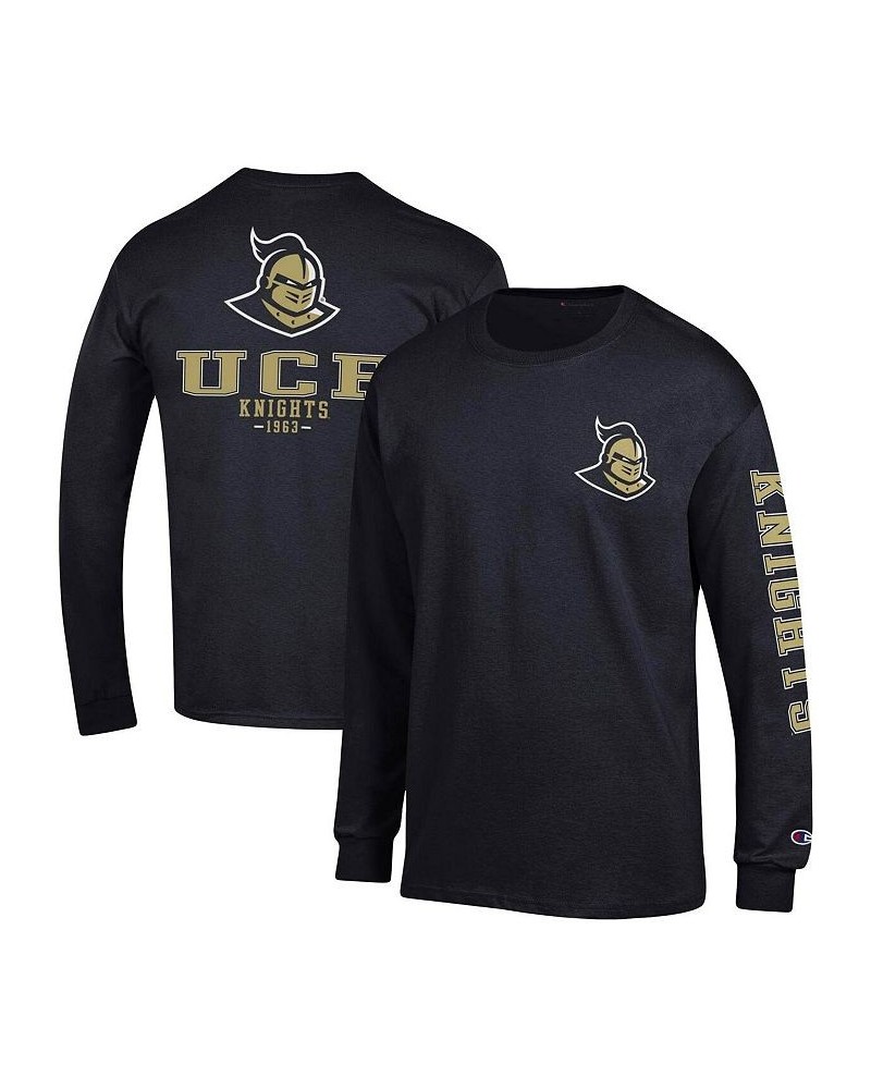 Men's Black UCF Knights Team Stack Long Sleeve T-shirt $26.49 T-Shirts