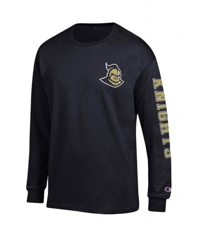 Men's Black UCF Knights Team Stack Long Sleeve T-shirt $26.49 T-Shirts