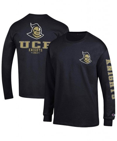 Men's Black UCF Knights Team Stack Long Sleeve T-shirt $26.49 T-Shirts