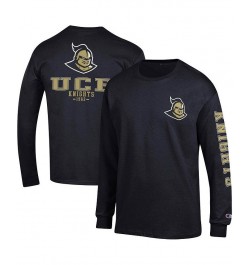 Men's Black UCF Knights Team Stack Long Sleeve T-shirt $26.49 T-Shirts