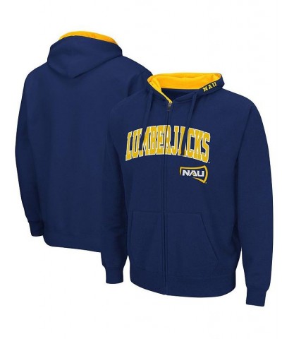 Men's Navy Northern Arizona Lumberjacks Arch and Logo 3.0 Full-Zip Hoodie $28.20 Sweatshirt