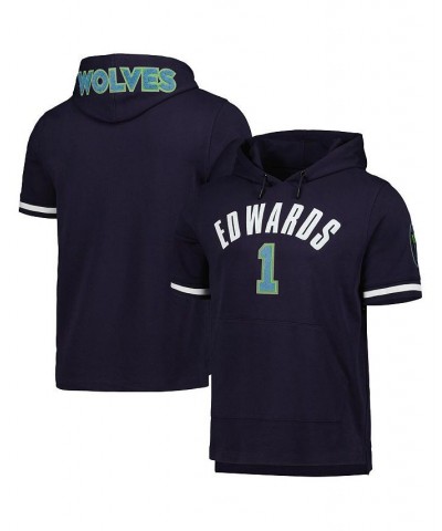 Men's Anthony Edwards Navy Minnesota Timberwolves Name and Number Short Sleeve Pullover Hoodie $41.80 Sweatshirt