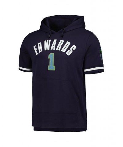 Men's Anthony Edwards Navy Minnesota Timberwolves Name and Number Short Sleeve Pullover Hoodie $41.80 Sweatshirt