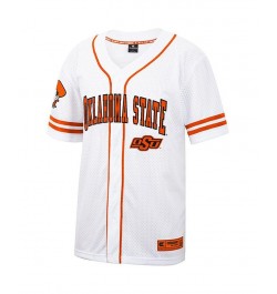 Men's White and Orange Oklahoma State Cowboys Free Spirited Baseball Jersey $33.75 Jersey