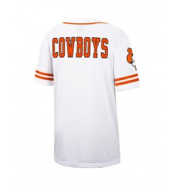 Men's White and Orange Oklahoma State Cowboys Free Spirited Baseball Jersey $33.75 Jersey