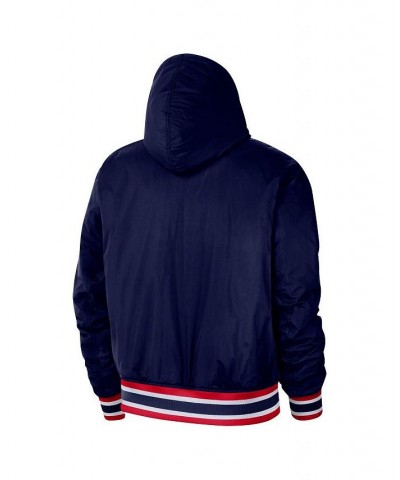 Men's Navy Brooklyn Nets 2021/22 City Edition Courtside Hooded Full-Zip Bomber Jacket $59.80 Jackets