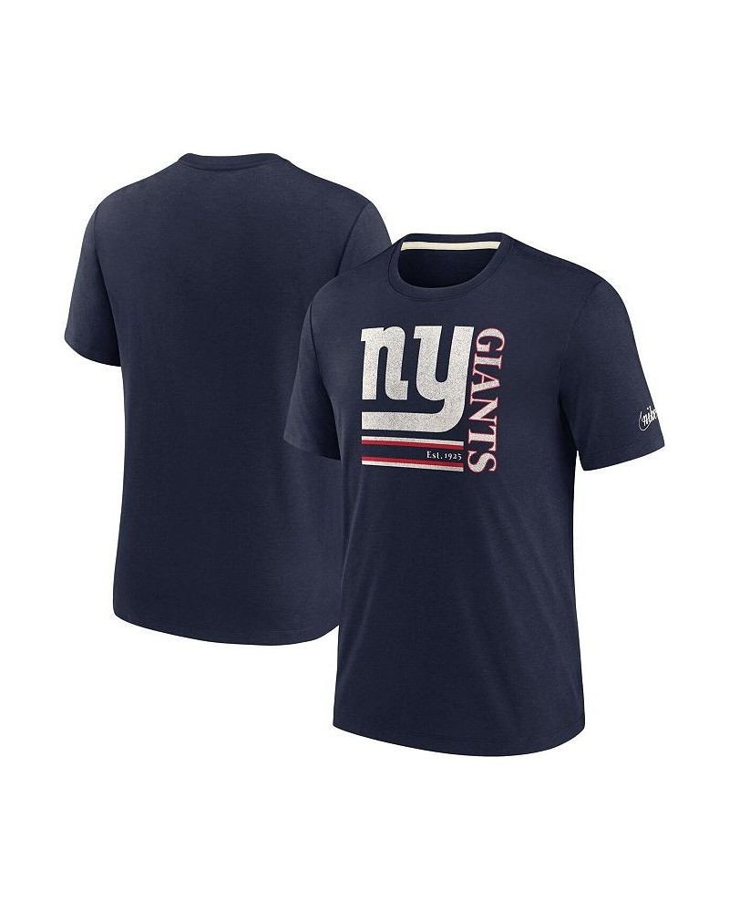 Men's Navy New York Giants Wordmark Logo Tri-Blend T-shirt $20.00 T-Shirts