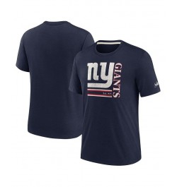 Men's Navy New York Giants Wordmark Logo Tri-Blend T-shirt $20.00 T-Shirts