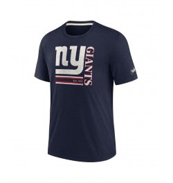 Men's Navy New York Giants Wordmark Logo Tri-Blend T-shirt $20.00 T-Shirts