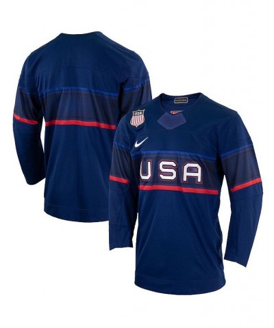 Men's Blue Team USA Hockey 2022 Winter Olympics Collection Jersey $82.80 Jersey