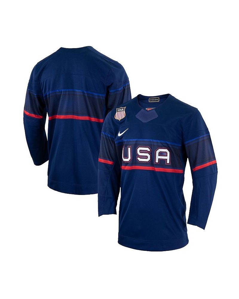 Men's Blue Team USA Hockey 2022 Winter Olympics Collection Jersey $82.80 Jersey