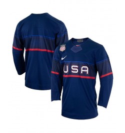 Men's Blue Team USA Hockey 2022 Winter Olympics Collection Jersey $82.80 Jersey