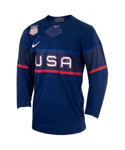 Men's Blue Team USA Hockey 2022 Winter Olympics Collection Jersey $82.80 Jersey