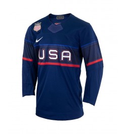 Men's Blue Team USA Hockey 2022 Winter Olympics Collection Jersey $82.80 Jersey