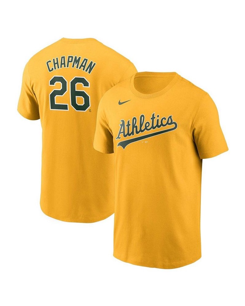 Men's Matt Chapman Gold Oakland Athletics Name Number T-shirt $23.00 T-Shirts