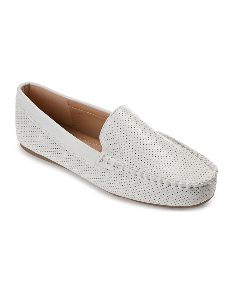 Women's Halsey Perforated Loafers Light Gray $42.39 Shoes