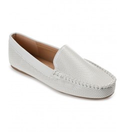 Women's Halsey Perforated Loafers Light Gray $42.39 Shoes