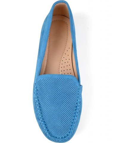 Women's Halsey Perforated Loafers Light Gray $42.39 Shoes