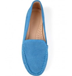 Women's Halsey Perforated Loafers Light Gray $42.39 Shoes