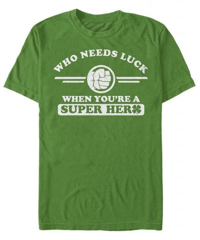 Men's Hulk Clover Short Sleeve Crew T-shirt Green $19.94 T-Shirts