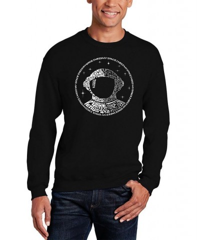 Men's I Need My Space Astronaut Word Art Crewneck Sweatshirt Black $23.00 Sweatshirt