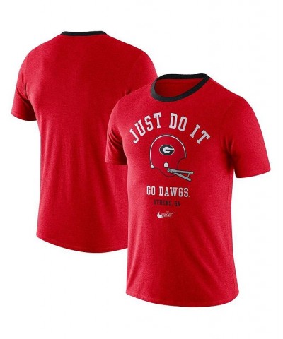 Men's Red Georgia Bulldogs Vault Helmet Tri-Blend T-shirt $21.15 T-Shirts