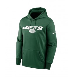 Men's Green New York Jets Fan Gear Wordmark Performance Pullover Hoodie $33.65 Sweatshirt